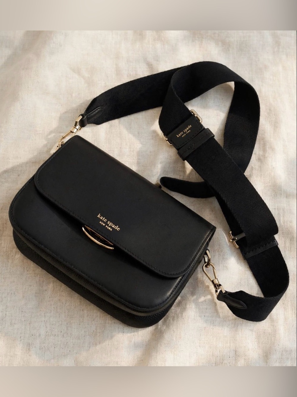 Kate Spade Buddie Medium Black Smooth Leather Shoulder Bag